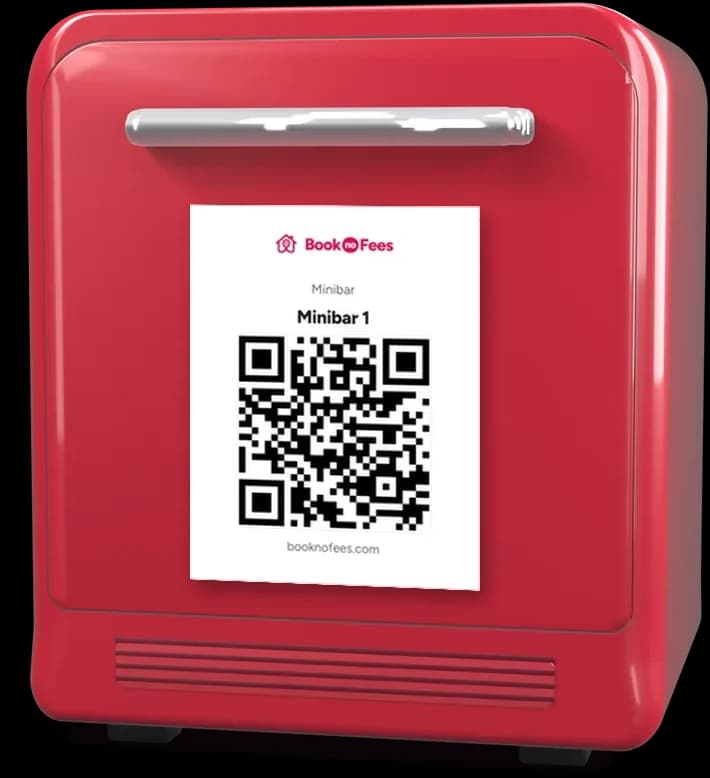 Minibar BookNoFees: o cartão com código QR impresso na porta